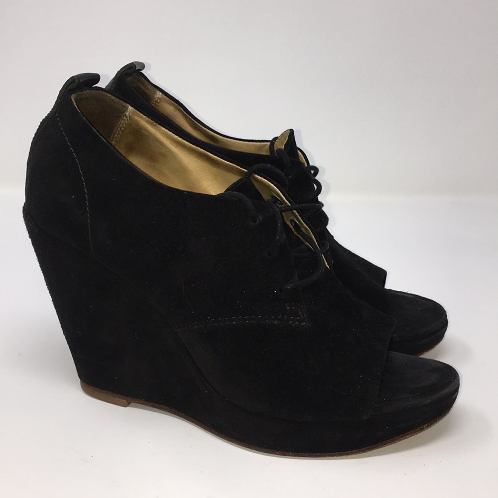 Rag & Bone ‘Sahara’ Open Toe Lace Up Wedge Shoes